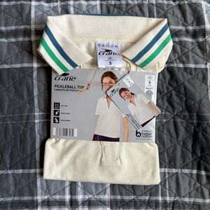 Crane Pickleball Top with Green and Blue Stripes NWT Sz S